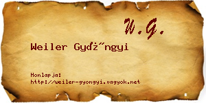 Weiler Gyöngyi névjegykártya